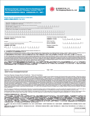 American Express Autopay Form