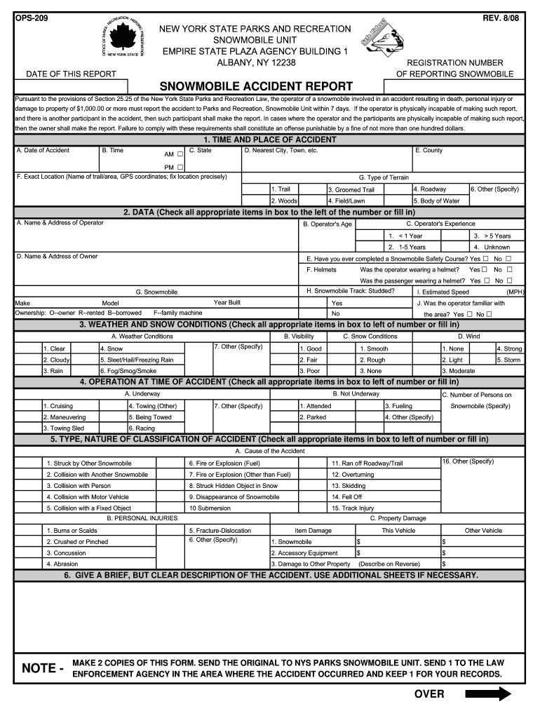 Civilian Accident Report Nypd  Form