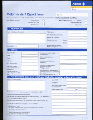 How to Fill Motor Incident Report Form Allianz
