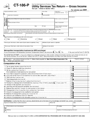 Utility Services Tax Return Gross Income Tax Ny  Form