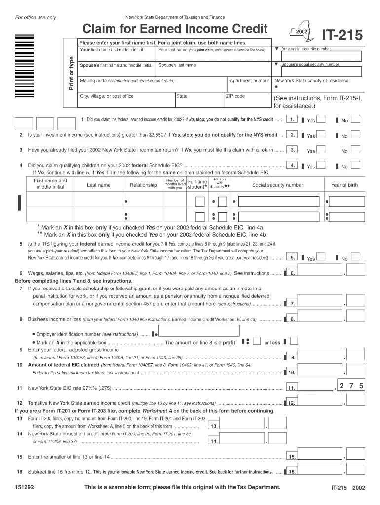 It 215 Form