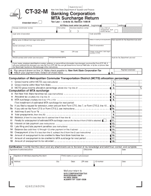 Staple Forms Here CT 32 M Amended Return Employer Identification Number New York State Department of Taxation and Finance Bankin