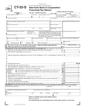 Staple Forms Here CT 32 S Amended Return Employer Identification Number New York State Department of Taxation and Finance New Yo