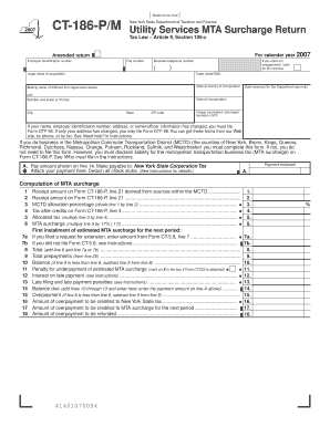 Staple Forms Here CT 186 PM Amended Return Employer Identification Number New York State Department of Taxation and Finance Util