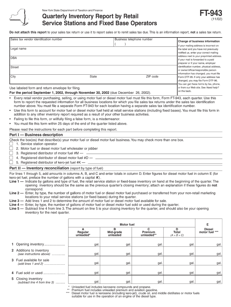  Ft 943 Form 2020