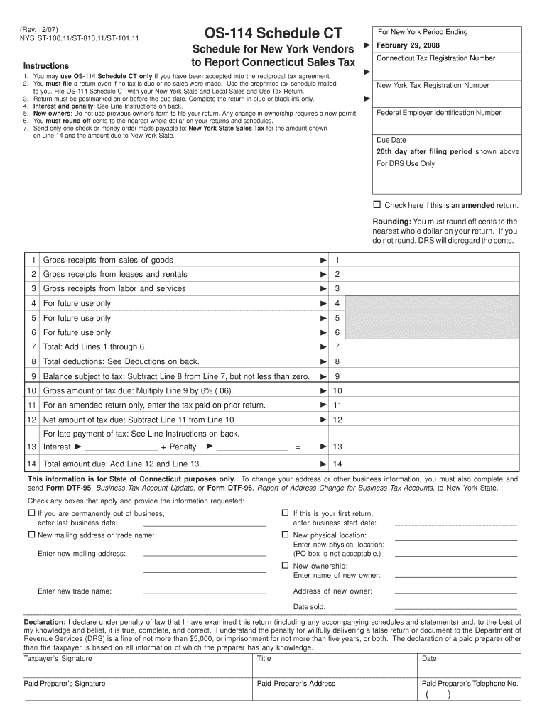 1207 NYS ST 100 Tax Ny  Form