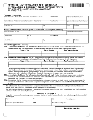 North Dakota Form 500