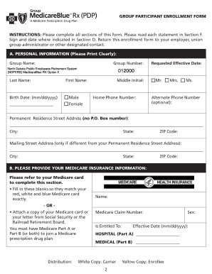 Group Participant Enrollment Form Nd