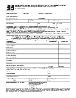 COMPOSITE SOCIAL SCIENCE MINOR EQUIVALENCY Nd  Form