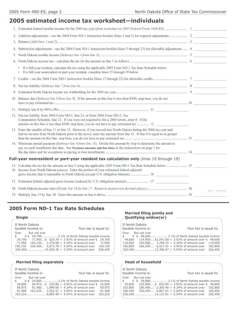 400 ES and Instructions Fill in  Form