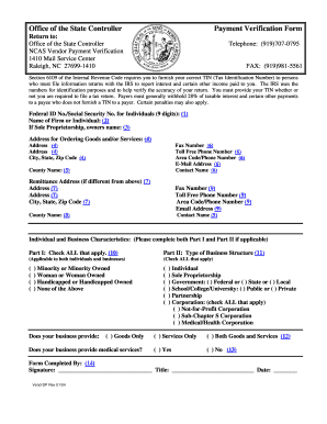 Vendor Verification Form