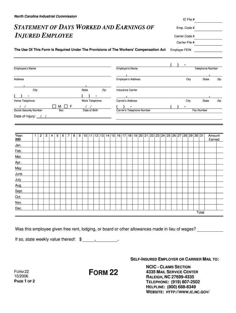  Form 22 2006