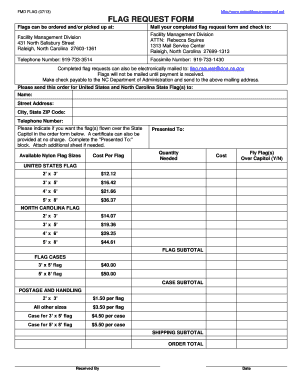 U S Flag Request Form