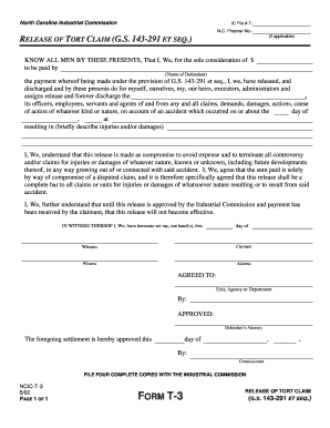 Nc Tort Claims Forms