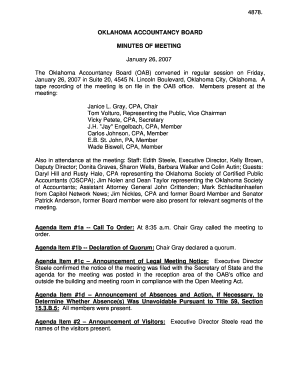 4878 OKLAHOMA ACCOUNTANCY BOARD MINUTES of Ok  Form