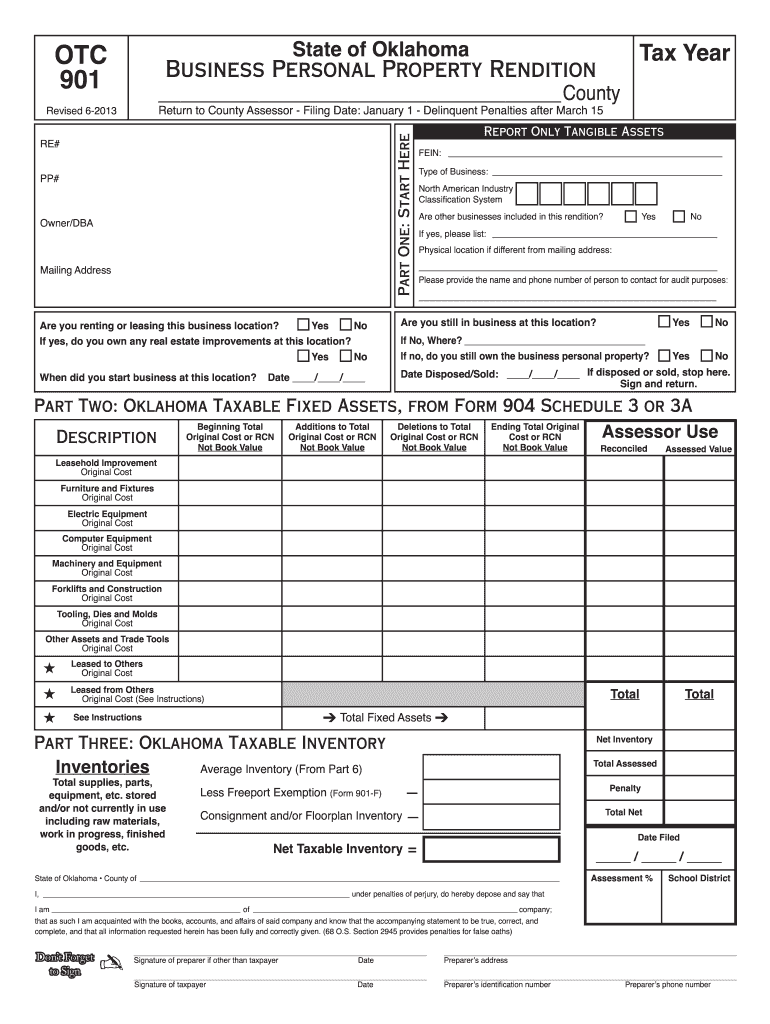  Otc 901 Form 2020