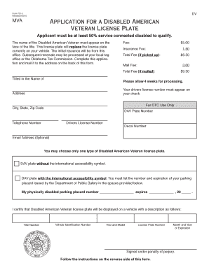 Oklahoma Dv Plates  Form