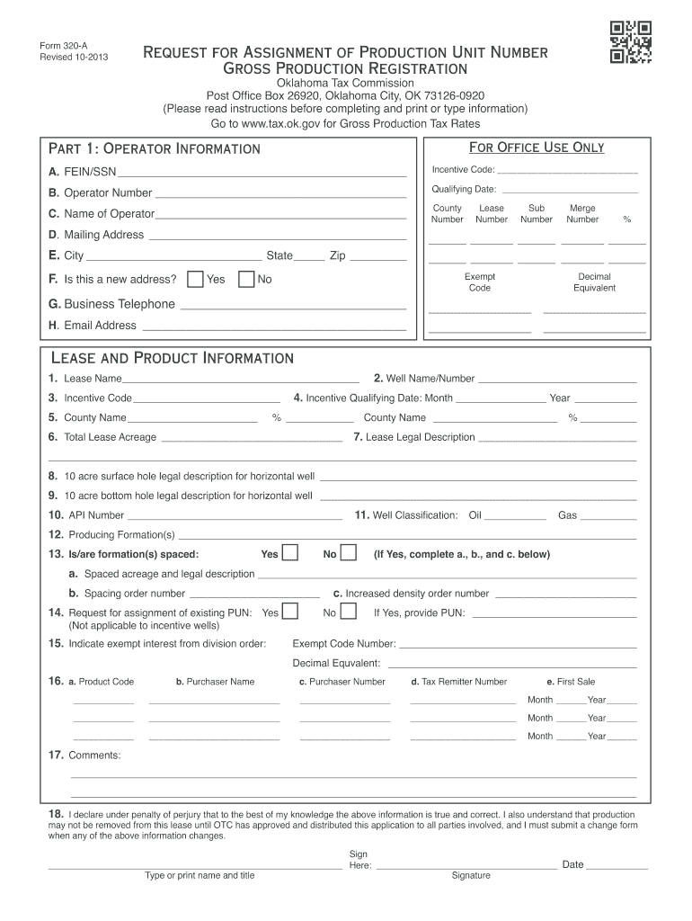  State of Oklahoma 320a  Form 2011