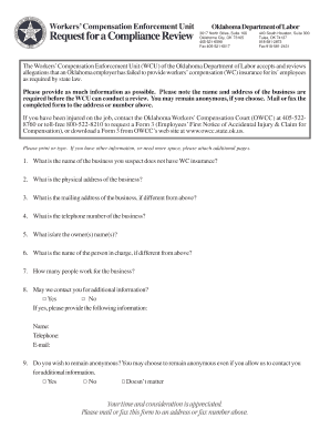 Request for a Compliance Review OK Gov Ok  Form