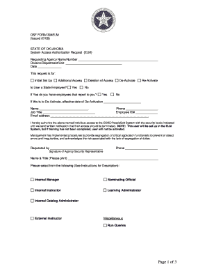 OSF Form 304ELM System Access Request