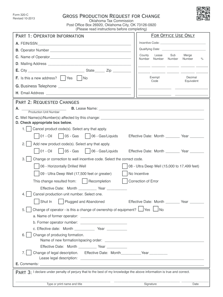  Oklamhoma 320 C  Form 2011