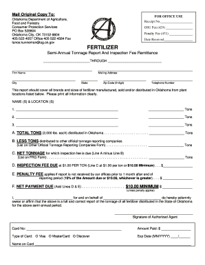 Tonnage Reporting  Form
