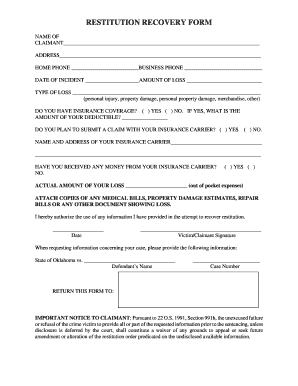 Restitution Letter  Form