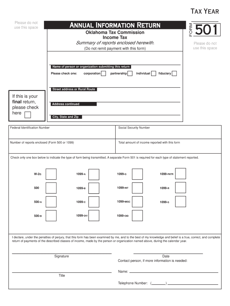 Oklahoma Annual Information Return