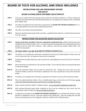 Blood Work Paperwork  Form