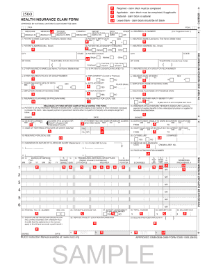 Sample CMS 1500 Claim Form Blue Cross and Blue Shield of South