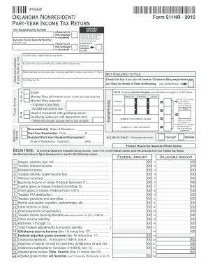 Nonresident and Part Year Resident Return Tax Ok  Form