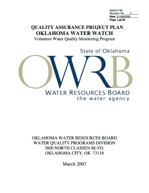 OKLAHOMA WATER WATCH OWRB Owrb Ok  Form