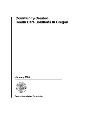 Community Created Health Care Solutions in Oregon Oregon  Form