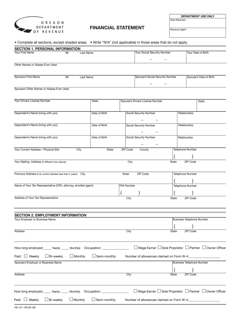  Oregon Statement Form 2017-2024