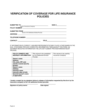 Naic Verification of Coverage Form