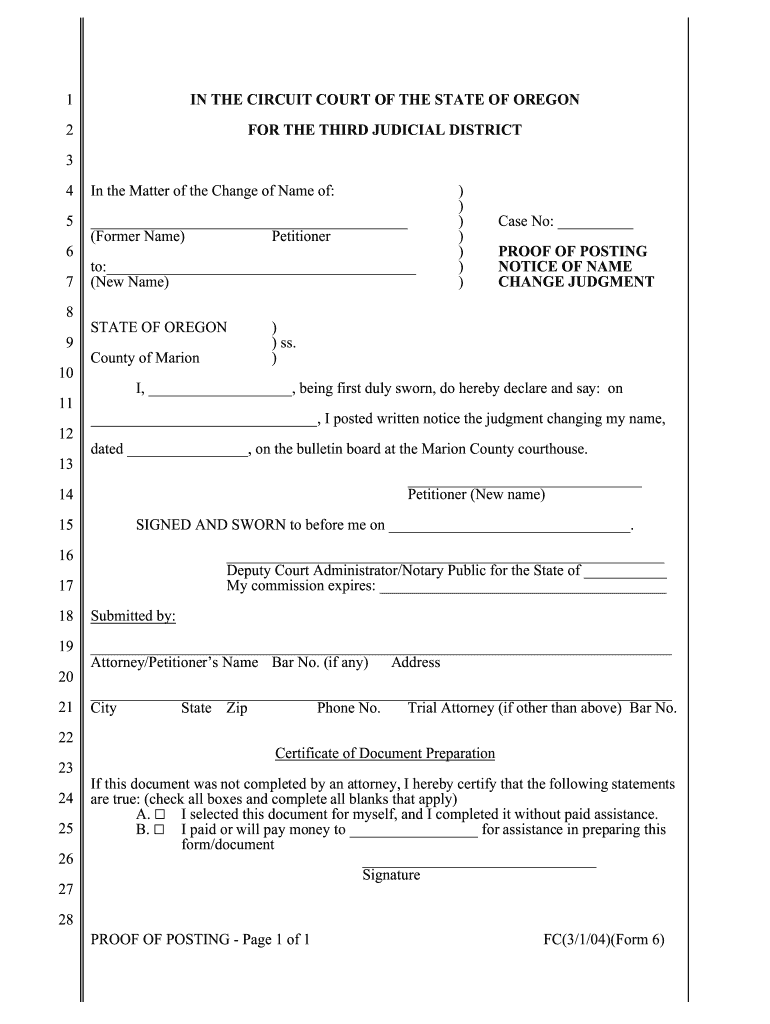 Of 1 FC3104Form 6  Courts Oregon