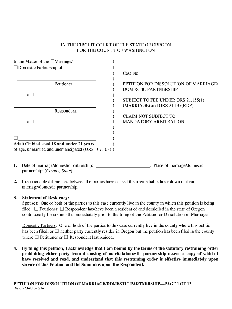 Oregon Petition 1b PDF Fillable Form