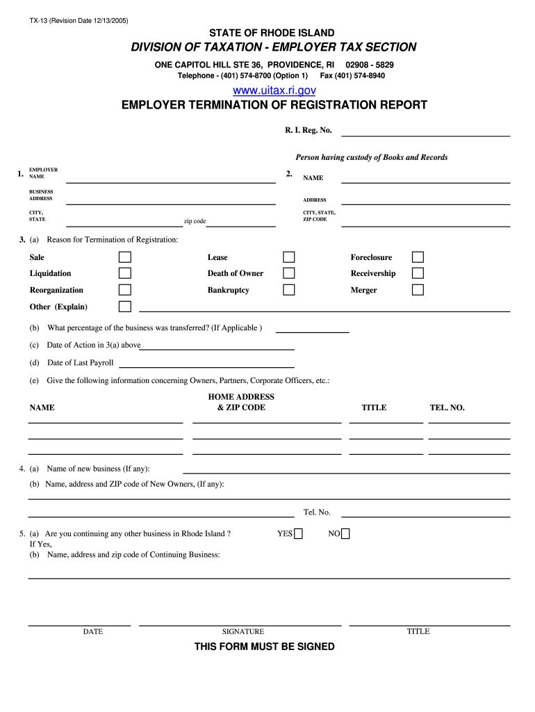 Get and Sign Ri Form Tx 13 2005-2022