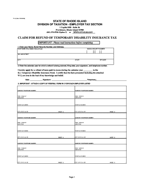 Tdi Tax Form Ri