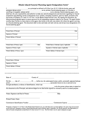 Funeral Arrangement Forms