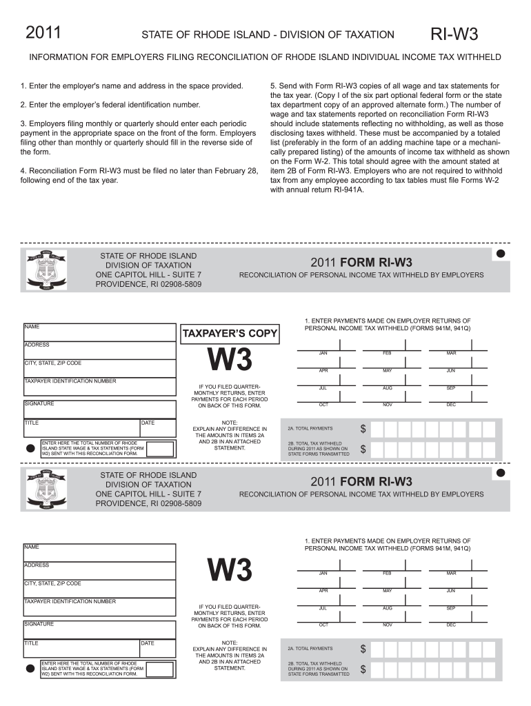  W3 Form 2011