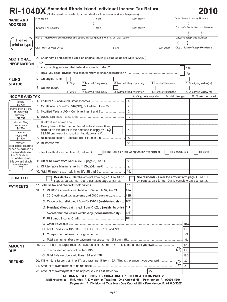 Printable Form 1040x Printable Forms Free Online