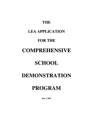 COMPREHENSIVE SCHOOL DEMONSTRATION PROGRAM Doe Sd  Form