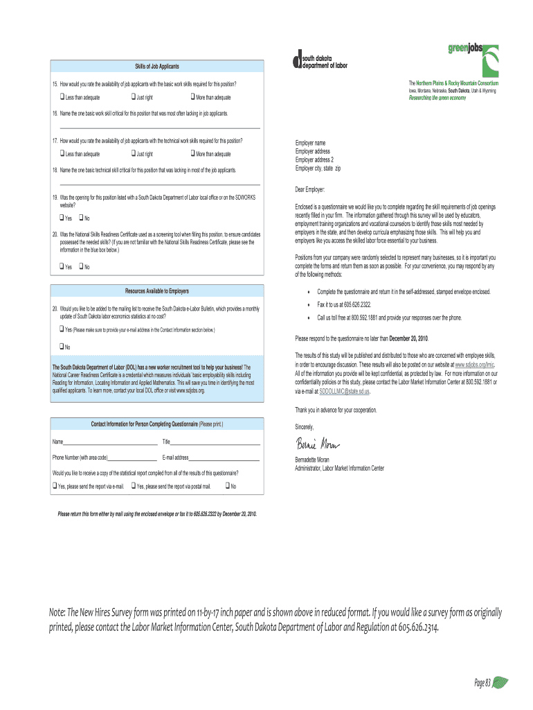 SD Green Jobs Final Report Indd Dlr Sd  Form