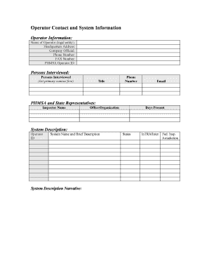 Operator Contact and System Information Puc Sd