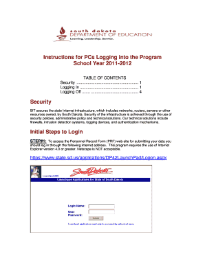 Instructions for PCs Logging into the Program School Year Doe Sd  Form