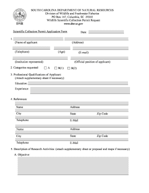 Dnr Columbia Sc  Form