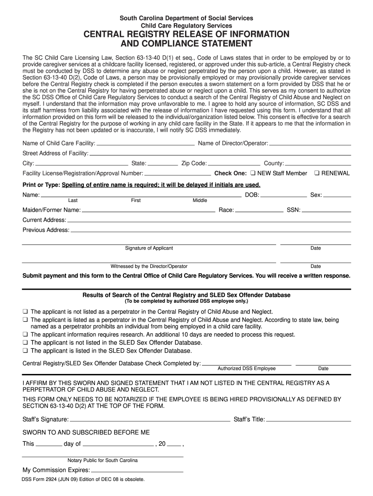  Dss Form 2924 2009