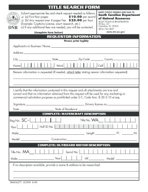 Sc Dnr Checking for Captain License Form