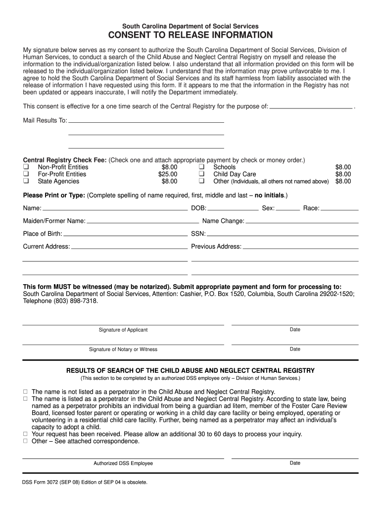  Sc Dss Form 2008